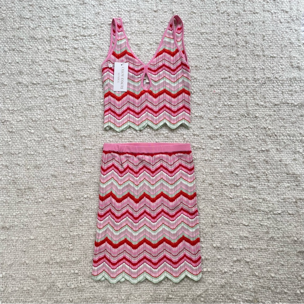 Torn by Ronny Kobo Crochet Skirt And Top Set